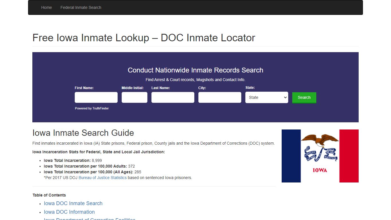 Iowa Inmate Search - IA Department of Corrections Inmate ...